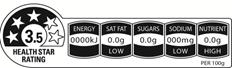 Black and white star rating example logo this example rated 3.5 stars with no values in the subsequent energy categories.